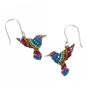 NEW MOSAICO women's hummingbird drop earrings in multicolor